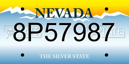 8P57987 Nevada License Plate