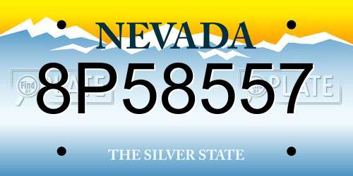 8P58557 Nevada License Plate