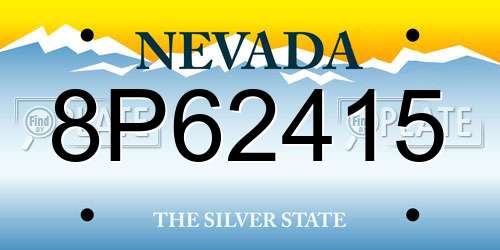 8P62415 Nevada License Plate