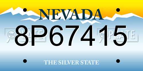 8P67415 Nevada License Plate