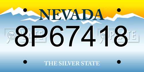 8P67418 Nevada License Plate
