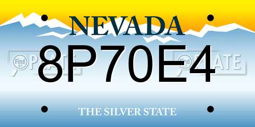8P70E4 Nevada License Plate