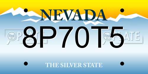 8P70T5 Nevada License Plate