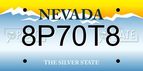 8P70T8 Nevada License Plate
