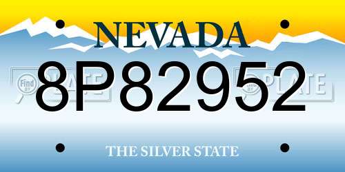 8P82952 Nevada License Plate