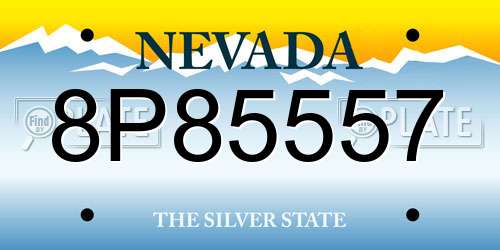 8P85557 Nevada License Plate