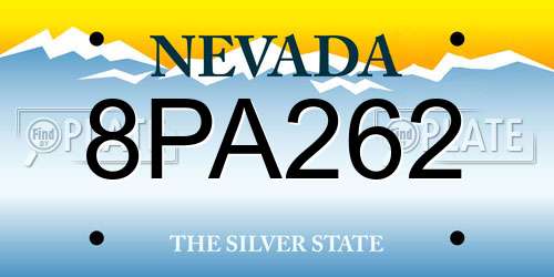 8PA262 Nevada License Plate