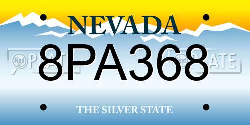 8PA368 Nevada License Plate