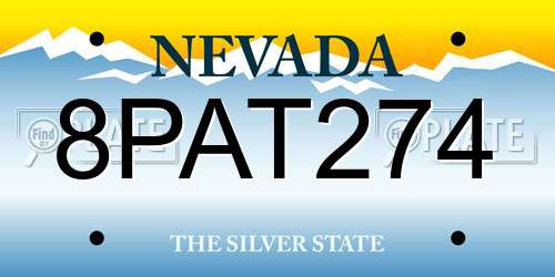 8PAT274 Nevada License Plate