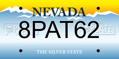 8PAT62 Nevada License Plate