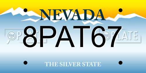 8PAT67 Nevada License Plate