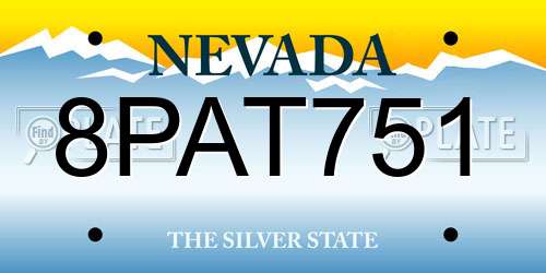 8PAT751 Nevada License Plate