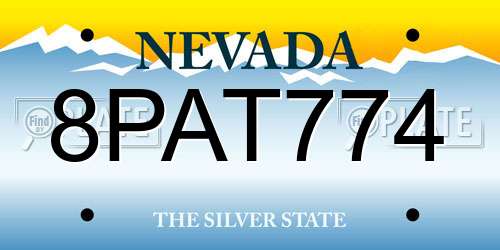 8PAT774 Nevada License Plate