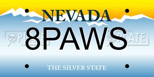 8PAWS Nevada License Plate
