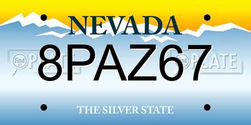 8PAZ67 Nevada License Plate