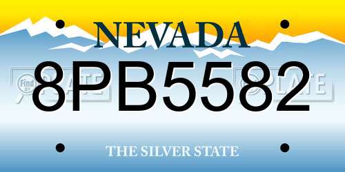 8PB5582 Nevada License Plate
