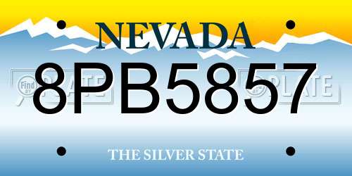 8PB5857 Nevada License Plate