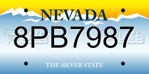 8PB7987 Nevada License Plate
