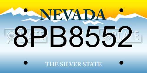 8PB8552 Nevada License Plate