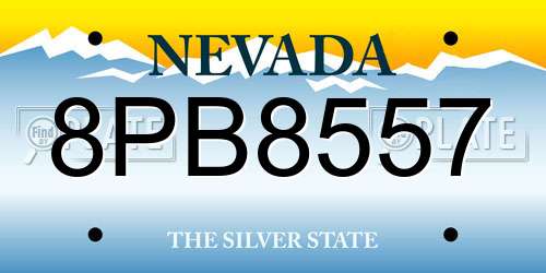 8PB8557 Nevada License Plate