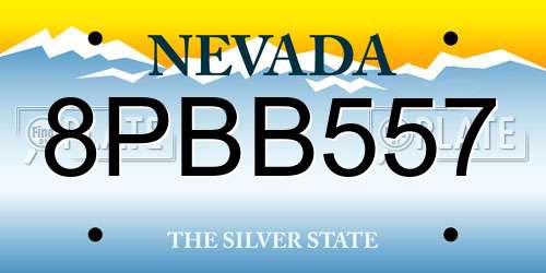 8PBB557 Nevada License Plate
