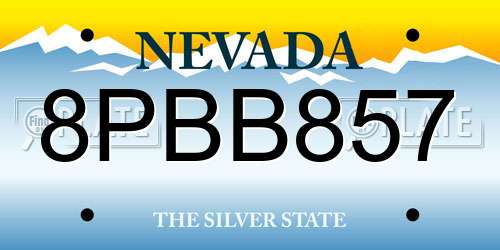 8PBB857 Nevada License Plate