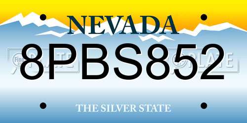 8PBS852 Nevada License Plate