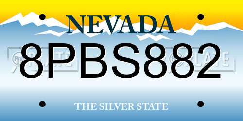 8PBS882 Nevada License Plate