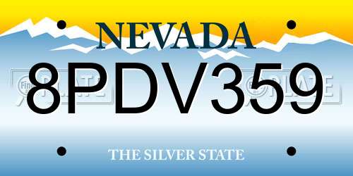 8PDV359 Nevada License Plate