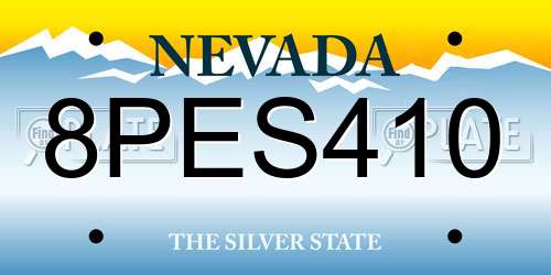 8PES410 Nevada License Plate