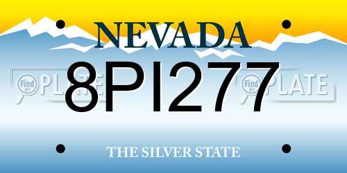 8PI277 Nevada License Plate