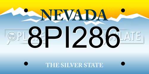 8PI286 Nevada License Plate