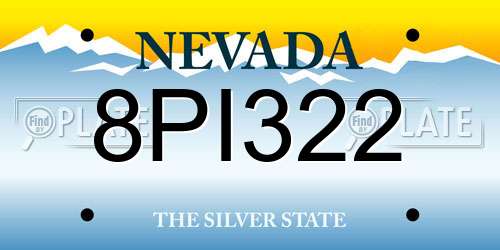 8PI322 Nevada License Plate