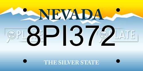 8PI372 Nevada License Plate