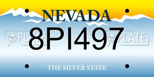 8PI497 Nevada License Plate