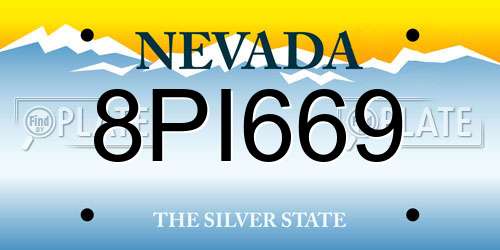 8PI669 Nevada License Plate