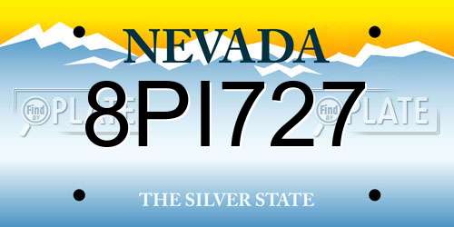 8PI727 Nevada License Plate