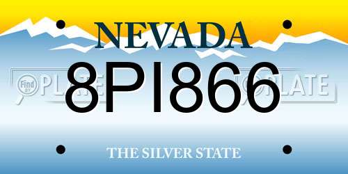 8PI866 Nevada License Plate