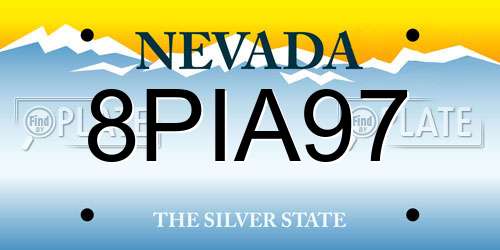 8PIA97 Nevada License Plate