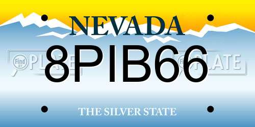 8PIB66 Nevada License Plate