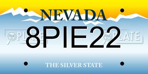 8PIE22 Nevada License Plate