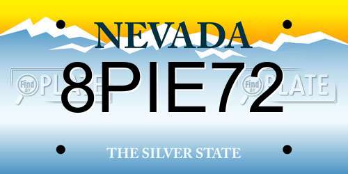 8PIE72 Nevada License Plate