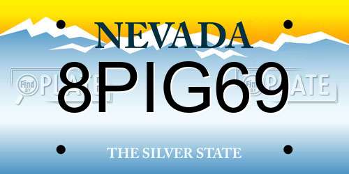 8PIG69 Nevada License Plate
