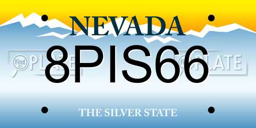 8PIS66 Nevada License Plate