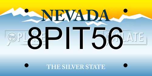 8PIT56 Nevada License Plate