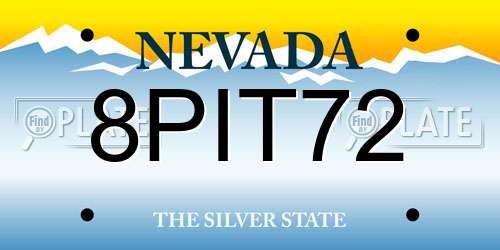 8PIT72 Nevada License Plate