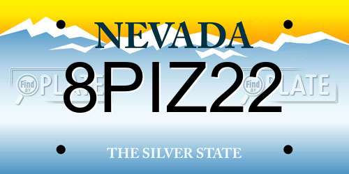 8PIZ22 Nevada License Plate