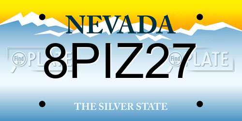 8PIZ27 Nevada License Plate