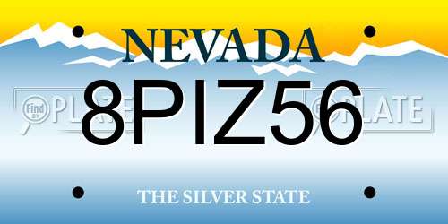 8PIZ56 Nevada License Plate