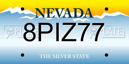 8PIZ77 Nevada License Plate